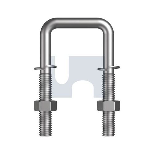 Stainless Grade 316 Square U-Bolt Kit M12X52X80