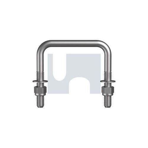 Galv Square U-Bolt Kit 1/2BSWx40X100