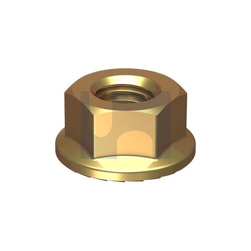 Zinc Yellow Class 8 Serrated Flange Nut M4